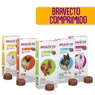 Bravecto Antipulgas e Carrapatos para Cães - MSD - Todos os Tamanhos Tablete