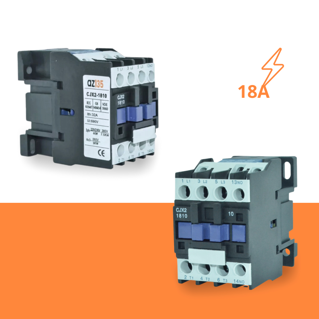 Contacteur CA 1NO Triphasé - Bobine 12V 50/60Hz - LC1-D1210 - Pour Montage Rail DIN - AEXIT