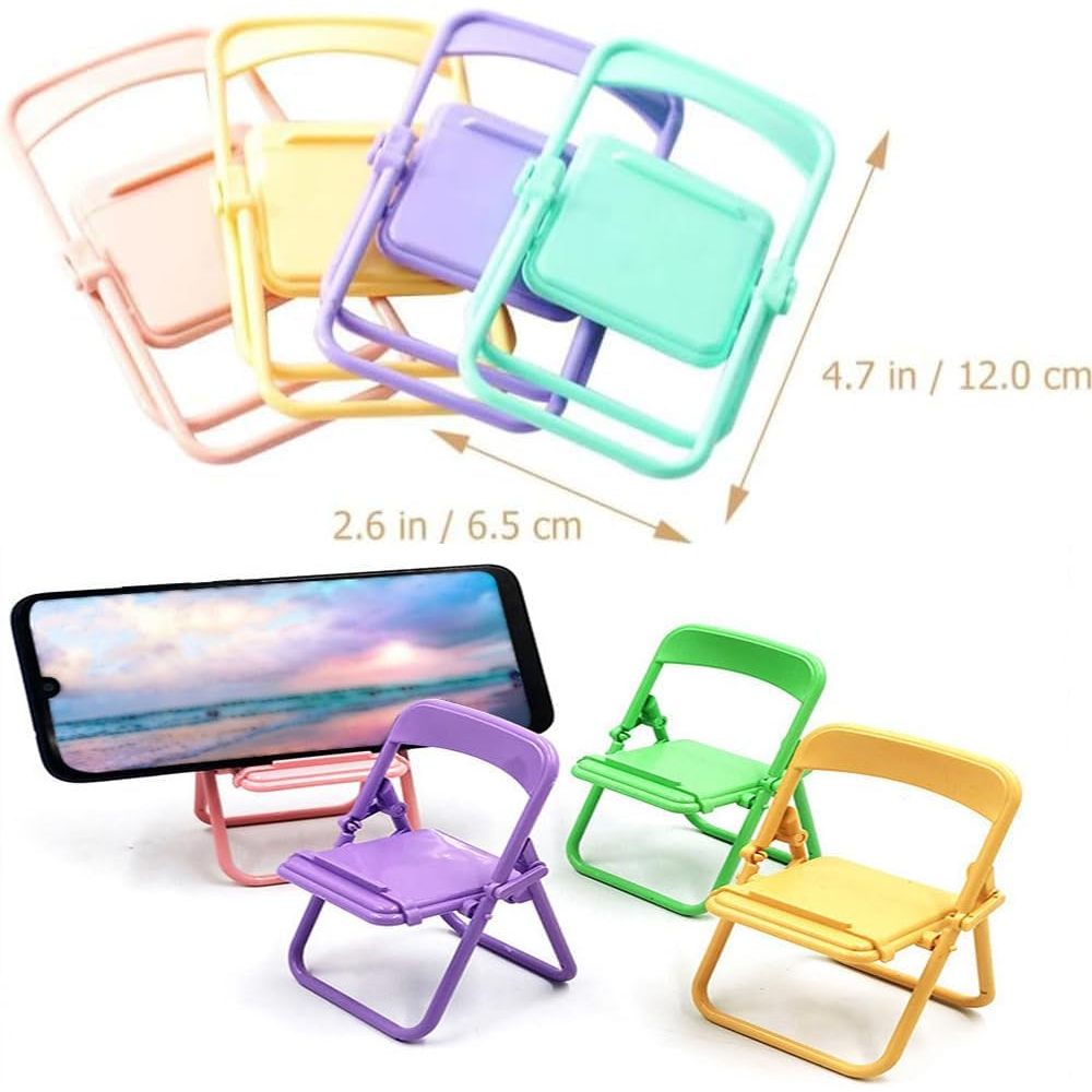 Suporte De Celular Dobrável Em Formato de Mini Cadeira Multifuncional