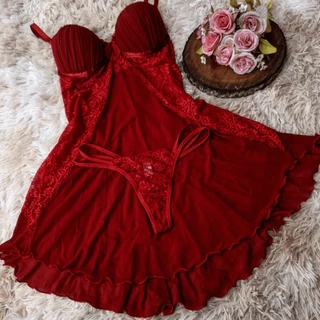 Camisola com Bojo confortavel Calcinha Fio dental sensual e Leve Pijama Feminino Langerie Soutien Camisolas em Oferta na Shopee