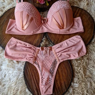 Conjunto Jenifer lingerie de luxo calcinha fio dental langerie sensual Lingeries de Luxo