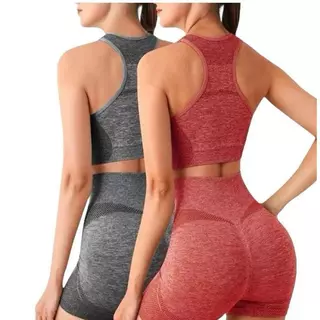 Conjunto Academia Fitness Feminino Leggings Top Shorts Levanta Bumbum Short de Academia