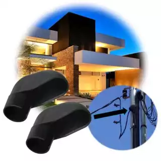 Cabeçote PVC Mufla Preto 1 montagem padrão entrada de energia