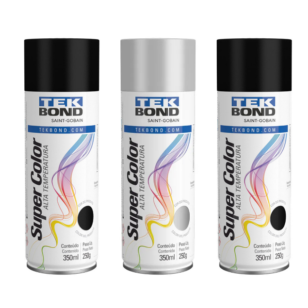 Tinta Spray Alta Temperatura Super Color Motor Automotiva Tek Bond