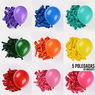 Balão Bexiga 5 Polegadas - 50 unidades