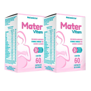 Kit 2 Mater Vitamina Para Gestantes Materna 500mg 60 Cápsulas - Natunéctar em Oferta na Shopee