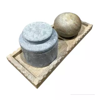 Kit Mantegueira Saleiro bola pedra sabão