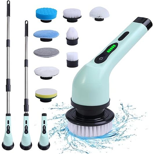 Máquina de limpeza elétrica sem fio recarregável automática 9 em 1 cozinha escova de lavar louça ferramenta de limpeza profissional com haste telescópica