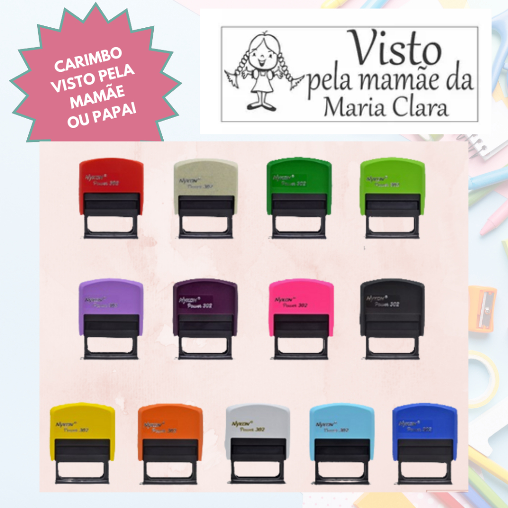 Carimbo Visto Pelos Pais - Visto pela mãe - Visto pela Mamãe ...