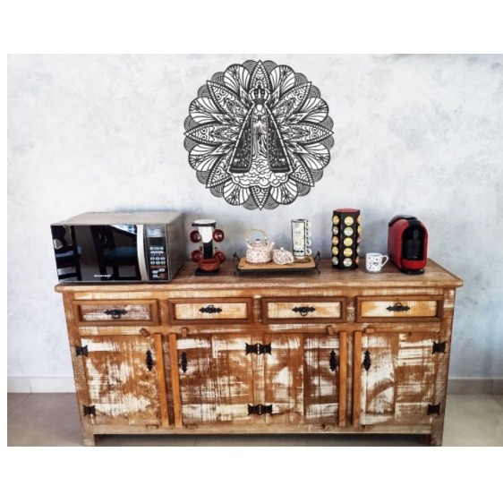 Mandala Nossa Senhora Arabesco Decorativa | 30cm 40cm 60cm