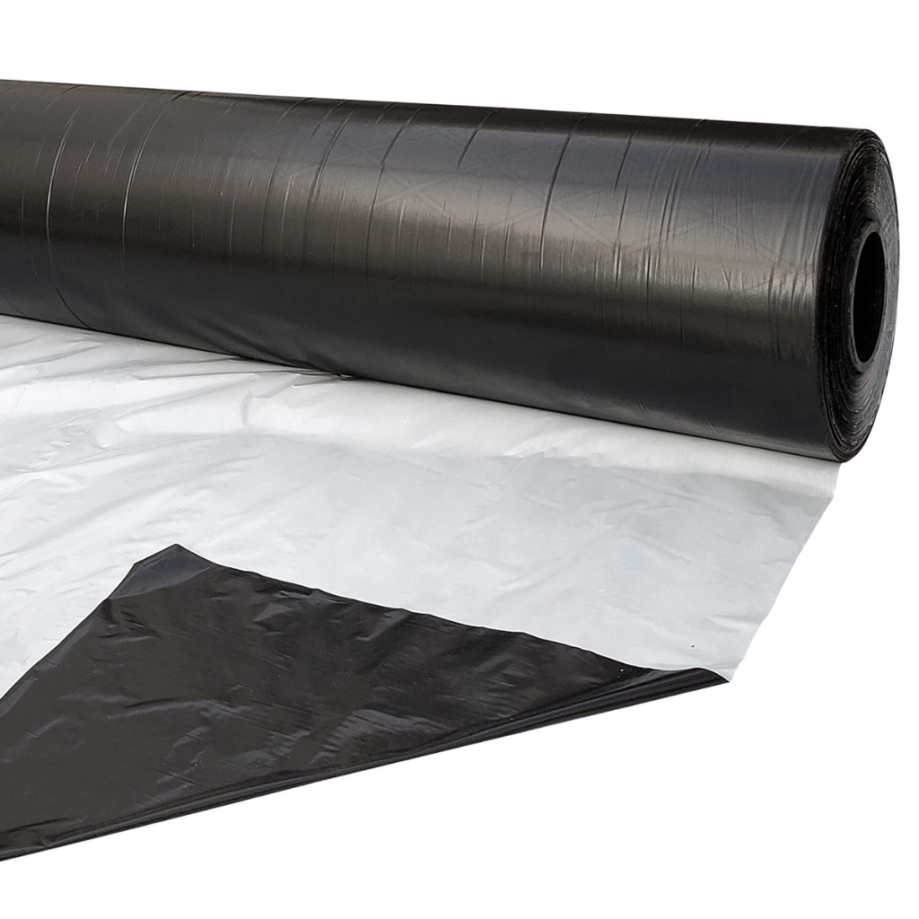 Plastico Mulching Liso Preto e Branco 1,80X2m Para Cobertura De Solo Lona Mulching Dupla Face Para Jardim Canteiros e Cultivo de Morango Tomate Horta Plantas e Agricultura Geral
