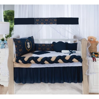 Kit Berço Americano Trança 11 Peças Urso Coroa Luxo Completo Para Bebê em Oferta na Shopee