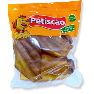 Pacote Orelha Bovina Natural Petiscão C/ 5 Unidades