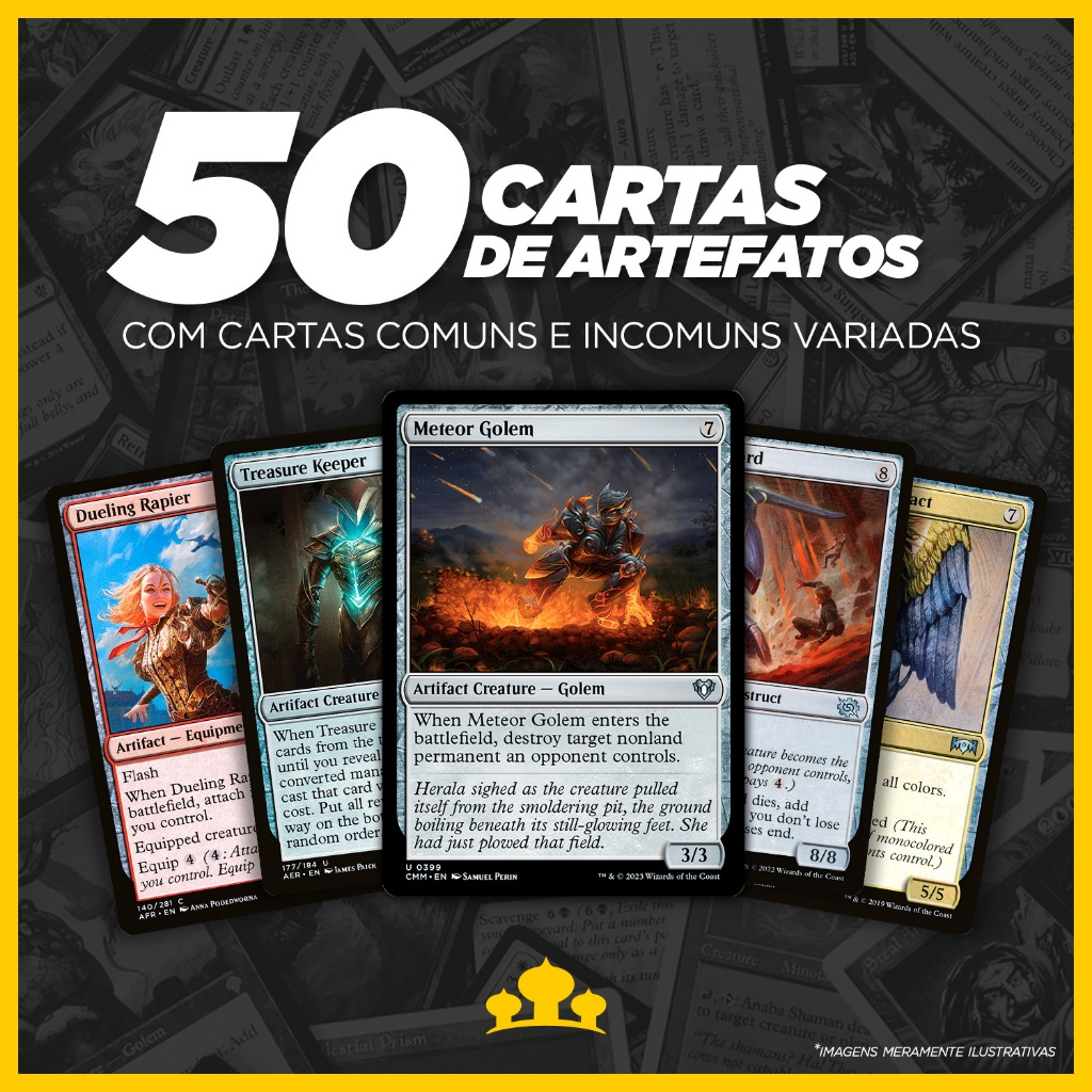 Lote/bulk/Lotes/conjunto de cartas com 50 Cartas de artefatos comuns / incomuns de Magic The Gathering (*Mtg*) /lote pode conter mais que 4 unidades de cada carta e NÃO ACOMPANHA TERRENO BÁSICOS