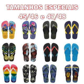 Chinelos Havaianas Original Masculinos 45/46 e 47/48 Tamanhos Especiais