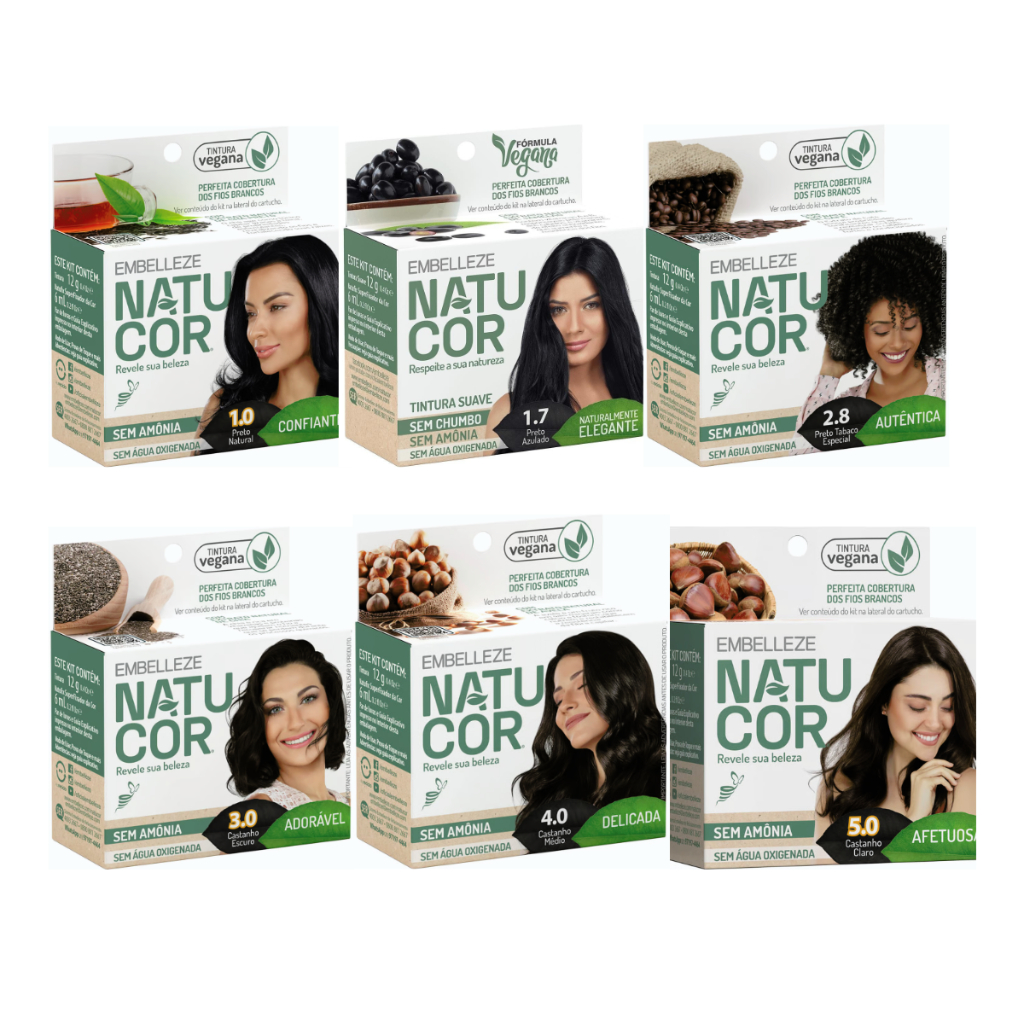 Tinta De Cabelo Natucor Vegana - Escolha A Sua Cor | Shopee Brasil