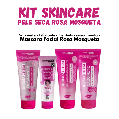 Kit Skin Care Rosa Mosqueta Pele Seca Dermachem | Shopee Brasil