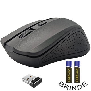 Mouse sem Fio Wirelless USB com Brinde 2 Pilhas
