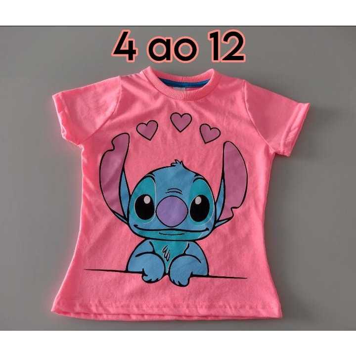 Camisa Infantil feminina Lilo & Stitch