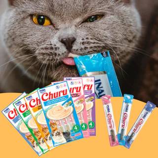 Petisco Patê Premium Churu Sache Para Gatos Sabores Inaba