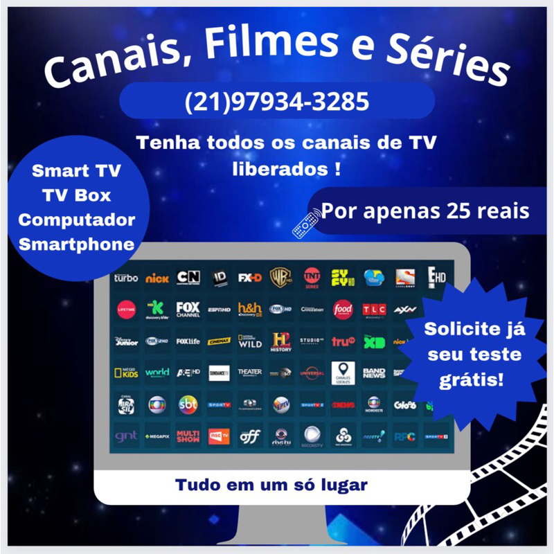Todos os canais filmes e series, leia a descrição | Shopee Brasil