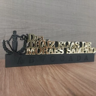 Decoração para Profissão 3d Advogado Advocacia Advogada Direito com Nome Personalizado