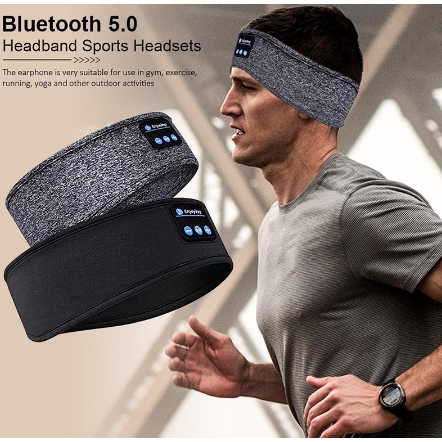 Faixa Esportiva Bluetooth Elástica Sem Fio Para Yoga / Corrida Fones De Ouvido