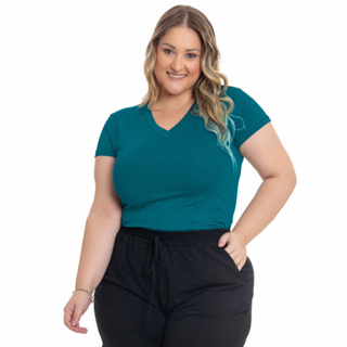 Body Branco decote V - Carlotta Modas Plus Size