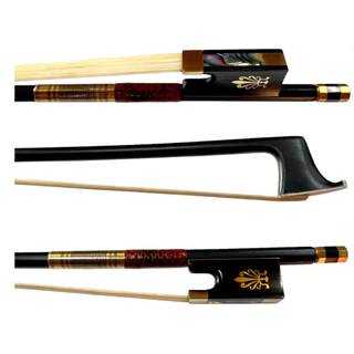 Arco Violino 4/4 Fibra De Carbono Talão Gold Crina Branca Animal Mongólia