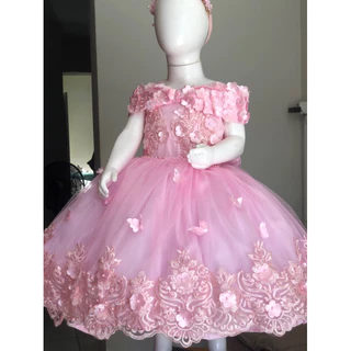Vestido de festa infantil luxo jardim encantado realeza princesa kit tiara