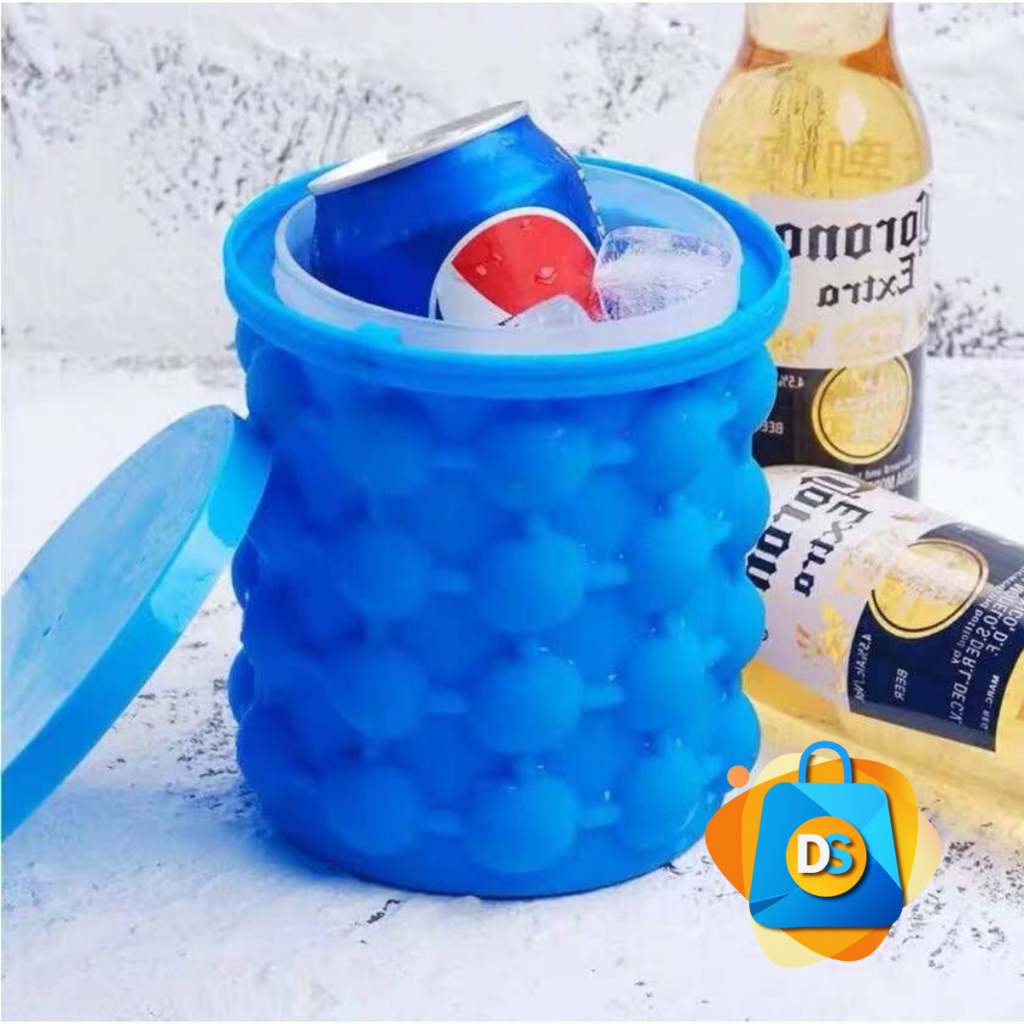 Mini Balde Forma De Gelo Em Silicone Cubos Ice Magic