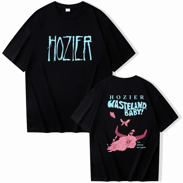 Camiseta Simples Hozier Blusa Unissex	 Músico Alternativo T-shirt Algodão Estampado