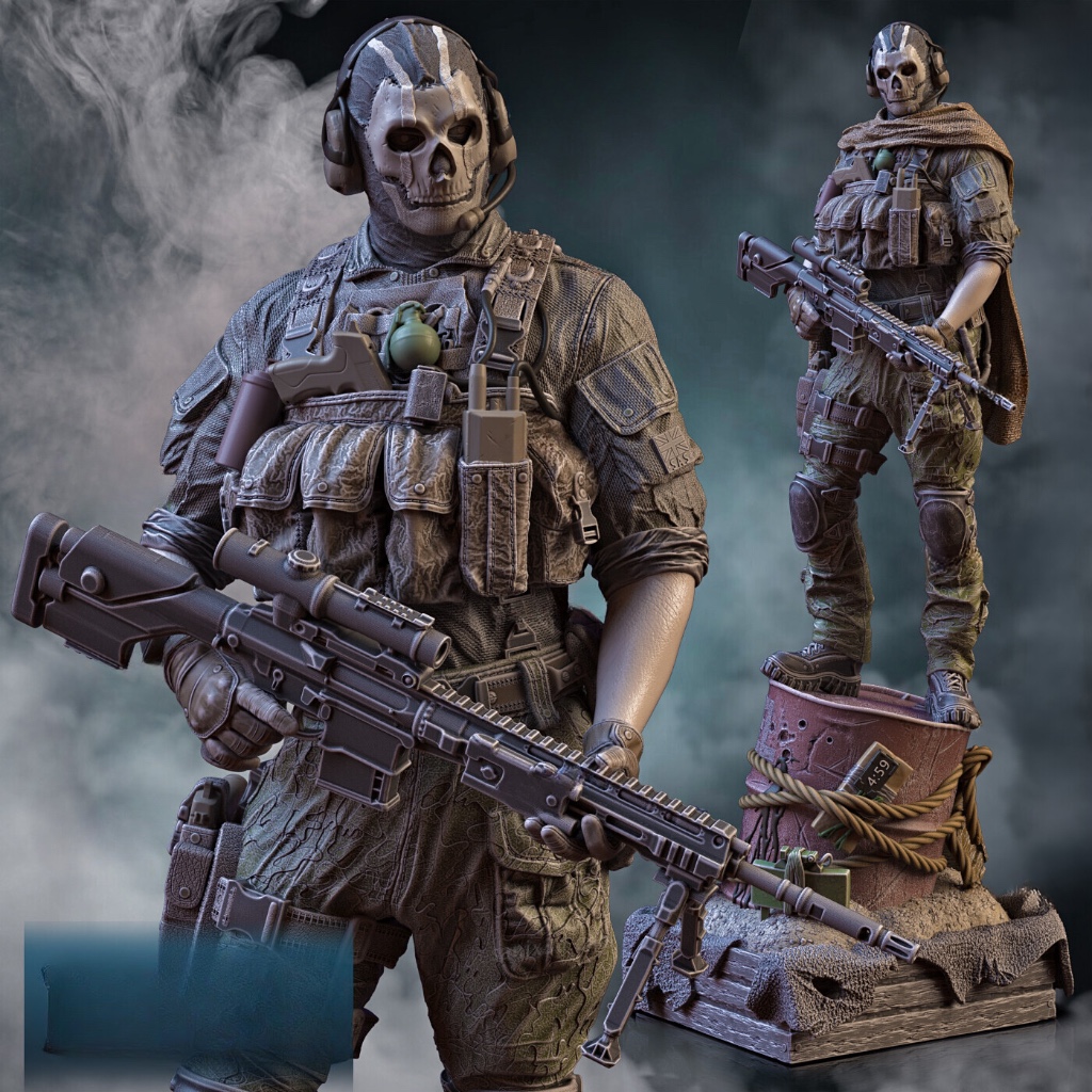 Action Figure Ghost - Call of Duty modelado por Sanix