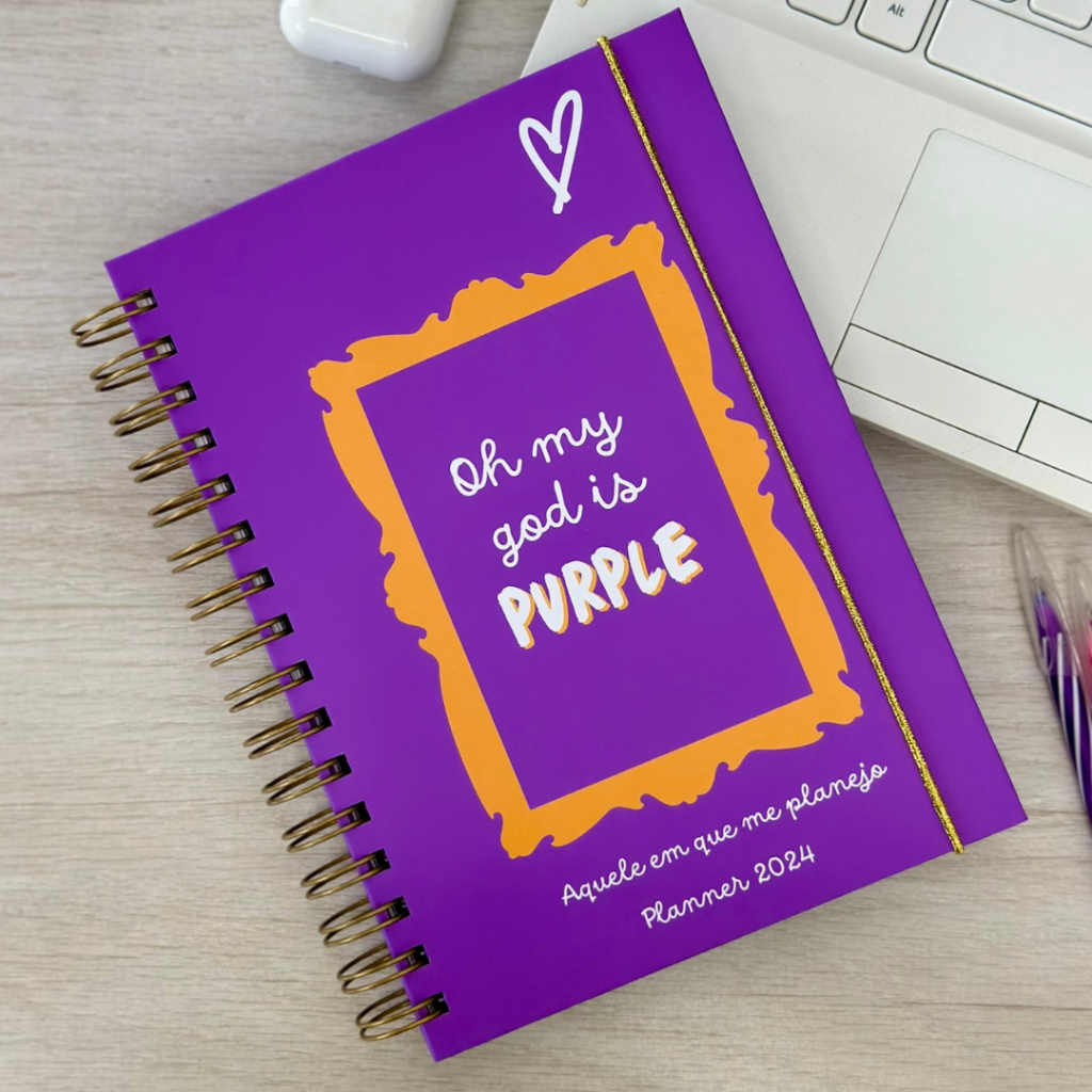 Planner Roxo 2024 Personalizado Organizador Semanal + Refil de Horários ...