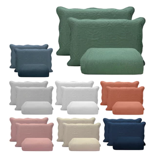 Colcha Bouti Cobre Leito Dupla Face Matelado Ultra 03 Peças Siena OPÇÃO Solteiro, Casal, Queen e King Matelassado Floral Florido Promoção