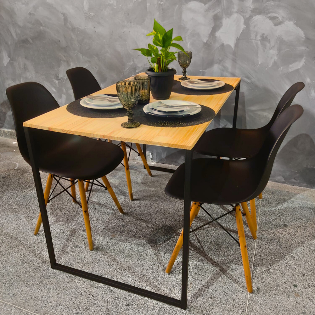 Mesa De Cozinha Industrial Sala De Jantar Pé Metal Resistente Agua