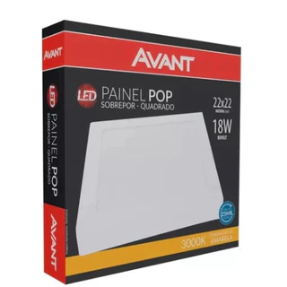Plafon Painel Led Quadrado 18w Sobrepor 3000k Bivolt Avant