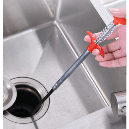 Desentupidor de Ralos Pias Cozinha Banheiro Flexível com Pegador na Ponta 60CM