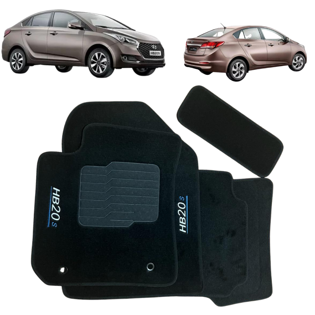 Tapete Carpete Hb20S 2012 2013 2014 2015 2016 2017 2018 Preto 5 Peças