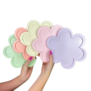BANDEJA FLOR MADEIRA MDF 21x21 (UN) - FESTA, DECORAÇÃO, DOCEIRA, FESTA JARDIM, MESA POSTA, MOVEIS BOLA DE NEVE