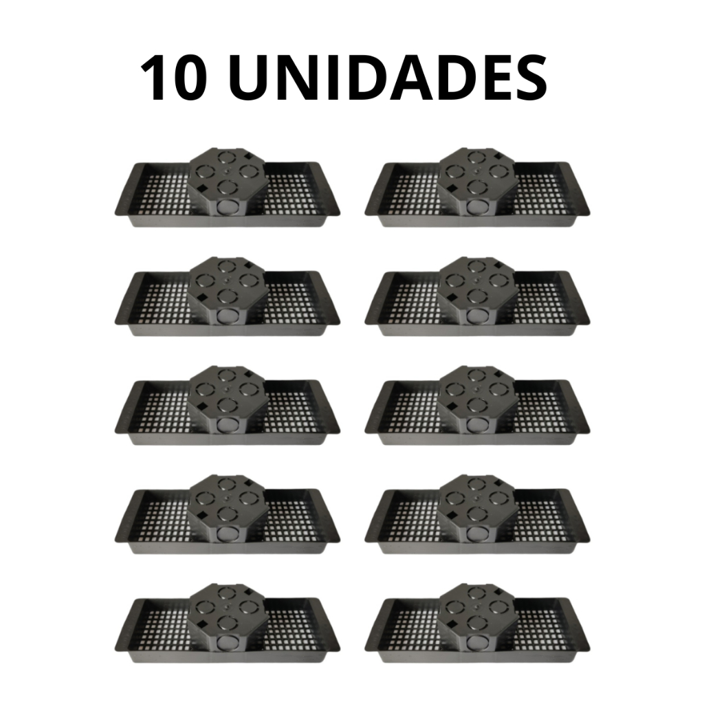 10 Caixa Caixinha De Luz Para Teto Com Suporte Laje 25cm Brascom Preta