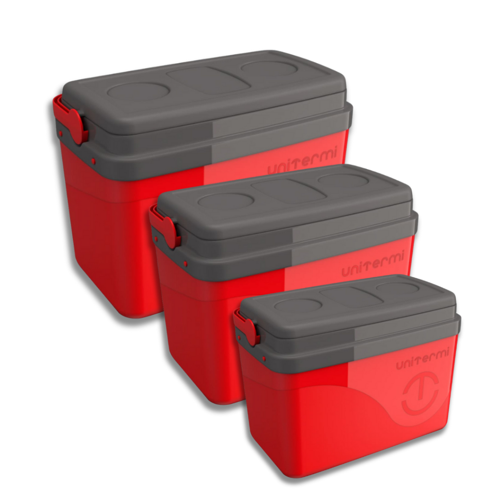 Kit Caixa térmica Cooler 7,5L + 15L + 30L Alça Tampa bandeja