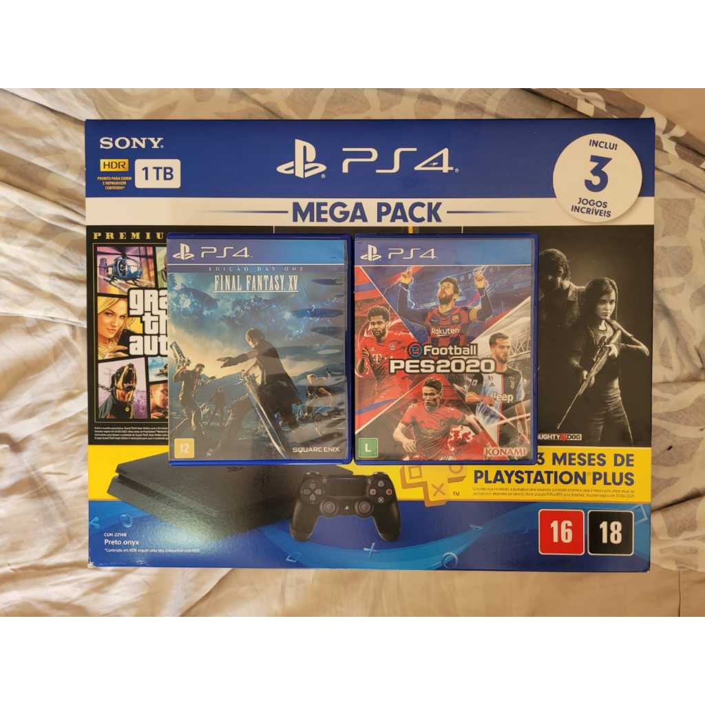 Console Playstation 4 Slim 1TB Mega Pack 4 com 3 Jogos