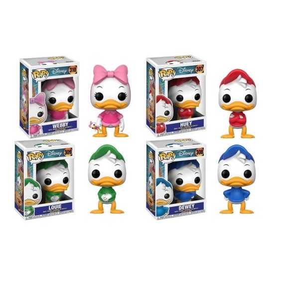 Funko Pop Disney DuckTales set com 4 personagens Huey 307 Dewey 308 ...