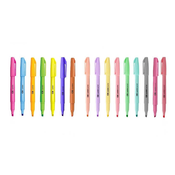 Caneta Marca Texto Cis Lumini Neon e Tons Pastel Kit com 6 Cores