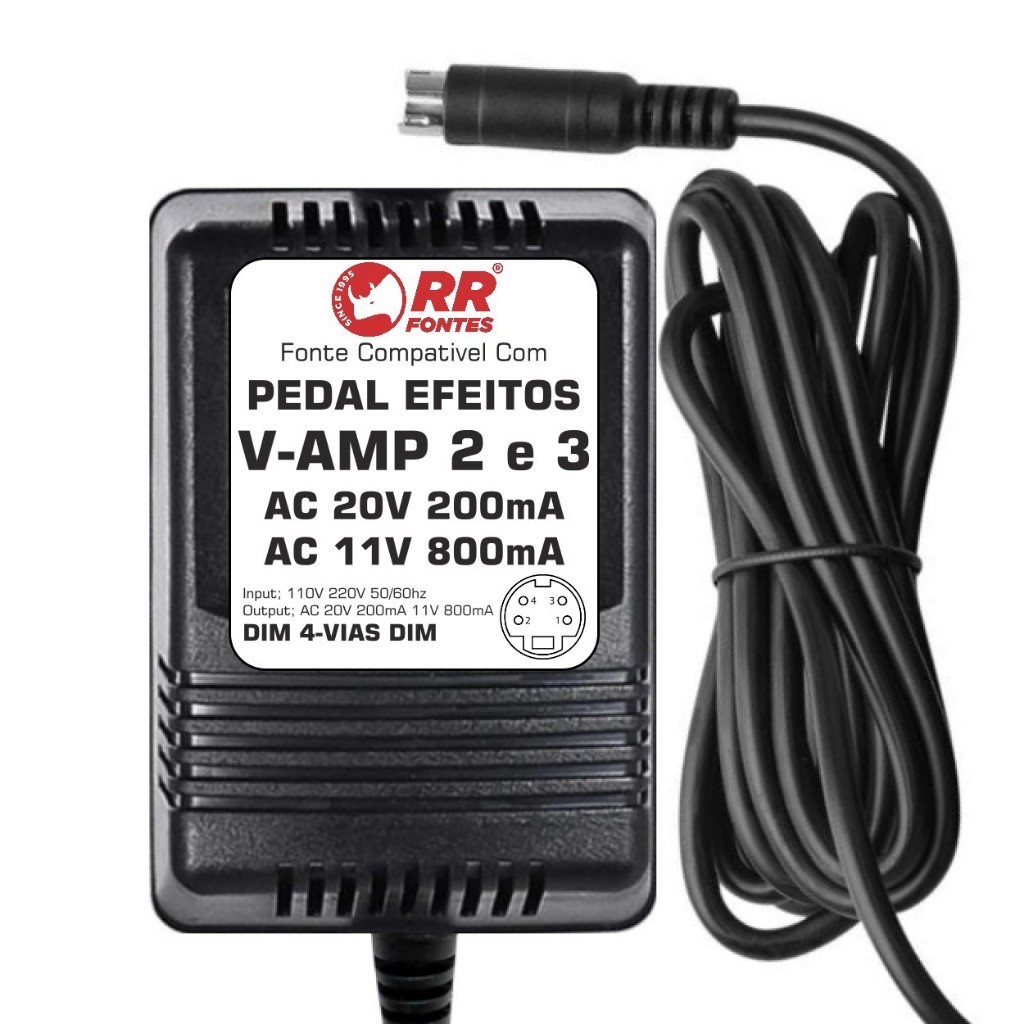 Fonte AC 11V 20V para pedal pedaleira Behringer V Amp Vamp 2 3 Lx1b Dfx69 |  Shopee Brasil