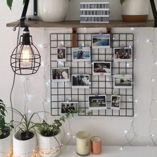 Memory Board, Quadro de Memórias, Tela Aramada, Mural De Fotos e Recados + Mini Prendedores E Fixador De Parede