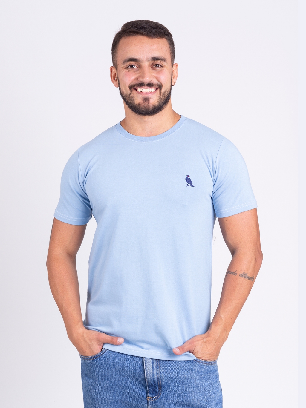 Camiseta masculina malha peruana premium algodao gola redonda | Shopee ...