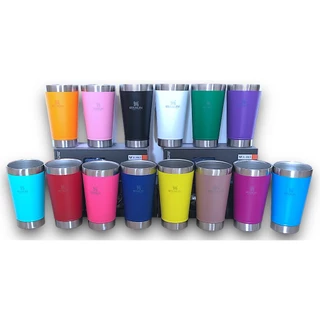 Kit 10 copo térmico 473ml com tampa e abridor garrafa
