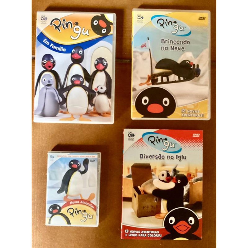 DVDs Originais: Kit Pingu com 4DVDs: Brincando na Neve, Diversão